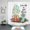 Gnome Elf Spring Garden Flowers Shower Curtain for Bathroom 