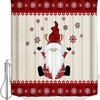 Gnome Farmhouse Shower Curtain | Cute Merry Christmas Snowflake Bathroom Decor
