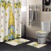Gnome Lemons Linen Texture Summer Shower Curtain for Kids Bathroom