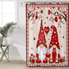 Gnome Red Love Heart Tree Romantic Rose Floral Southwest Shower Curtain for Bathroom