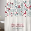 Gnome, Snow Forest, And Cardinals Print Shower Curtain For Holiday-Themed Bathroom Decor