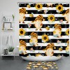 Gnome Striped Sunflowers Shower Curtain - A Cute And Whimsical Bathroom Accessory