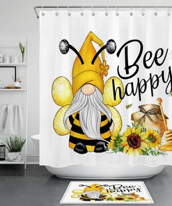 Gnome Sunflower Flower Shower Curtain - Bring Cheer To Your Bathroom