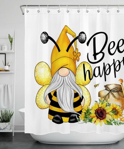 Gnome Sunflower Flower Shower Curtain - Bring Cheer To Your Bathroom