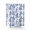 Go Bohemian with Monkey Jungle Shower Curtain - Contemporary Blue and White Pattern 