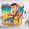 Go Bold and Funky with Monkey Hipster Holiday Print Shower Curtain 
