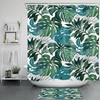 Go Green with Watercolor Green Palm Leaves Shower Curtain for Bathroom Decor