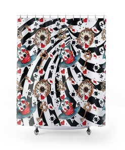 Go Modern With Cool Shower Curtain Having Steampunk Alice Theme.