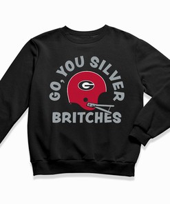 Go You Silver Britches Vintage Football Tee for Fans of UGA - Classic Apparel for Fans