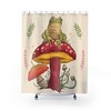 Goblincore Frog Shower Curtain With Sitting On Mushroom And Cottegecore Design For Bathroom And Decor