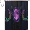 Goddess and Pentagram Art Shower Curtain with Triple Moon Print