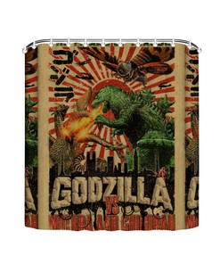 Godzilla Versus Mothra And Gildorah Shower Curtain, For Fans Of Godzilla And Mothra