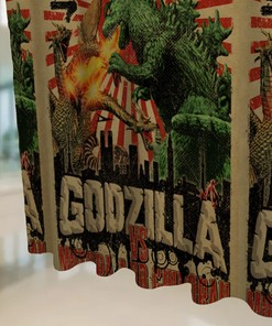 Godzilla Versus Mothra And Gildorah Shower Curtain, For Fans Of Godzilla And Mothra
