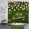 Gold Ball And Star Decor Shower Curtain With A Christmas Tree Theme