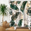 Gold Botanical Palm Leaf Design Shower Curtain For A Luxurious Tropical Bathroom Decor 