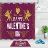Gold Cupid Angels Stars Heart Shower Curtain for Bathroom Decor