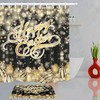 Gold Egg Light Spots Black Fabric Shower Curtain For Easter Bathroom Decor
