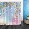 Gold Hearts with Light Spots Shower Curtain for Bathroom Decor