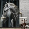 Gold Horse Face Shower Curtain - Elegant and Unique Bathroom Decor with Animal Print