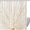 Gold Lines with Sun Print Fabric Shower Curtain for Luxurious Bathroom