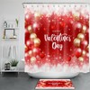 Gold Red Balloons Love Hearts Shower Curtain for Bathroom Decor on Valentine's Day