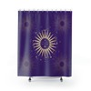 Gold Sun on Purple Shower Curtain for Luxurious Bathroom Decor with Elegant Style