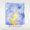 Gold-Plated Koi Painting Artistic Asian Zen Bathroom Decor Shower Curtain