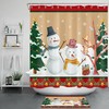 Golden Bell and Snowflake Print Christmas Tree Shower Curtain for Festive Bath Accessory