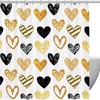 Golden Black Hearts Luxury Shower Curtains For An Elegant Look 