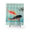 Golden Carp Japanese-Style Shower Curtain with Fish and Carp Design for Bathroom Decor