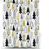 Golden Christmas Tree Snowflake Shower Curtain for Bathroom Decor