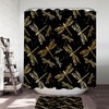 Golden Dragonflies Bathroom Shower Curtain, Perfect For Nature Theme Bathroom Decor