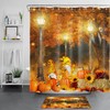 Golden Forest Gnome Pumpkin Fall Shower Curtain, Perfect For Autumn Bathroom Decor