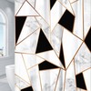 Golden Geometric Pattern Shower Curtain Perfect For Mid Century Modern Bathroom Decor