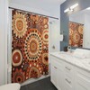 Golden Hour Boho Duschvorhang - Geometrisch Und Natur-Inspiriertes Aquarell Design, Perfect For Boho Bathroom Decor