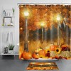 Golden Maple Tree Sunflower Pumpkin Fall Shower Curtain, Perfect For Autumn Bathroom Decor