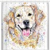 Golden Retriever Dog Art Printed Shower Curtain, Perfect For Dog-Lover Bathroom Decor
