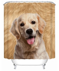 Golden Retriever Shower Curtain With Waterproof Fabric, Perfect For Animal-Lover Bathroom Decor