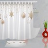 Golden Shower Curtain - Snowflakes, Stars And Balls Bathroom Decor