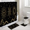 Golden Sun And Moon Boho Shower Curtain With Celestial Design, Perfect For Spiritual Bathroom Decor