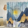 Golden Sunrise Bergen River Shower Curtain With Beautiful Nature Landscape Design - Waterproof And Modern