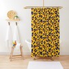 Golden Yellow Navy Blue Rust Orange Vintage Shower Curtains - Leopard Spots Bath Set