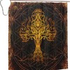 Golden Yggdrasil Tree Life Print Shower Curtain - Waterproof Bath Curtain with Viking Design for Home, Hotel, Office 