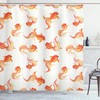 Goldfish With Bubble Eye Pattern Shower Curtain, Sea Animals Print Cloth Fabric Bathroom Decors