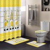 Gonome Yellow Lemon Plaid Wooden Bathroom Shower Curtain