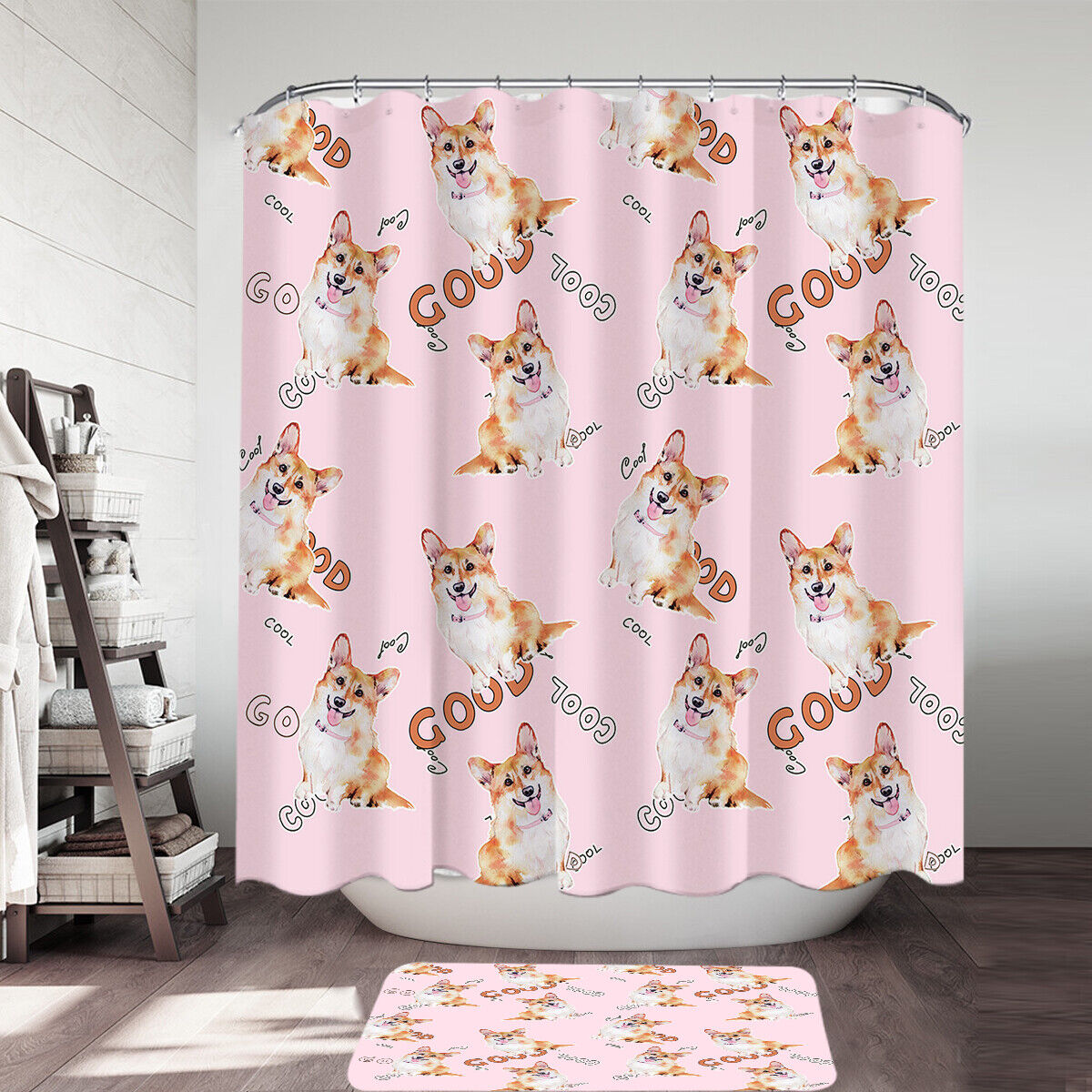 Good Corgi Dog Shower Curtain - Ideal For Dog Lovers!