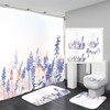 Gorgeous 3D Purple Lavender Waterproof Shower Curtain For Your Bathroom