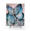 Gorgeous Blue Butterflies Shower Curtain For Natural Bathroom Decor