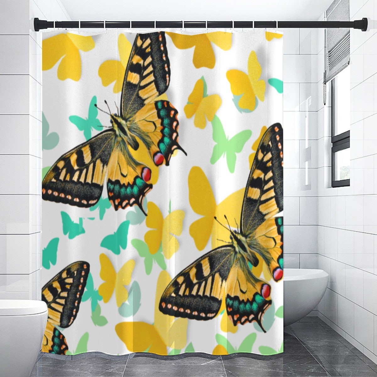 Gorgeous Golden Swallowtails Shower Curtain - Durable And Lightweight - Perfect For Any Bathroom