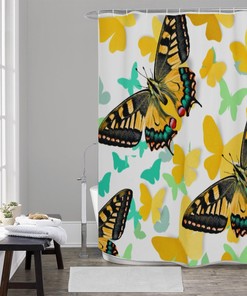 Gorgeous Golden Swallowtails Shower Curtain - Durable And Lightweight - Perfect For Any Bathroom